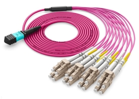 多模万兆MPO-LC16芯OM4光纤跳线 400G模块用MPO光纤跳纤