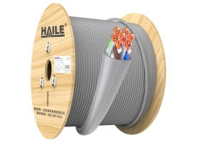 海乐（Haile）超六类网线 HT7208A 无氧铜 万兆 非屏蔽 数据中心机房 家装 灰色 305米