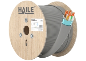 海乐（Haile）超五类网线 HT6608 无氧铜0.5线芯 单屏蔽网线 POE供电 灰色 305米