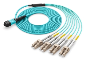 光纤跳线MPO-LC8芯 40G转10G/100G转25G多模万兆OM3 MPO分支光纤线