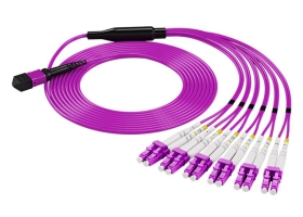 光纤跳线MTP-LC 12芯40G转10G/100G转25G多模万兆OM4 MTP分支光纤线