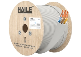 海乐（Haile）超五类网线 HT6208L 阻燃 低烟无卤 非屏蔽 纯无氧铜0.5线径 灰色 305米