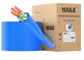 海乐（Haile）六类网线 HT7208 纯无氧铜 非屏蔽 足千兆 POE供电 蓝色 305米