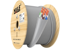 海乐（Haile）六类网线 HT7104L CMR阻燃 非屏蔽 纯无氧铜0.57线径 灰色 305米