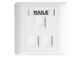 海乐（Haile）86型三口网络信息面板/网线插座/电脑插座/网络信息插座 白色HT-8603 十个装