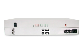 PCM电话语音复用设备光端机1E1转4路电话+2路隔离网络 双电源1对 HE-1E1-4L2Q