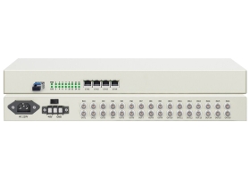 PDH光端机 16E1+4个千兆物理隔离网 16路2M机架式 单模单纤LC接口 60公里1对 HN-16E1-4G-LC60