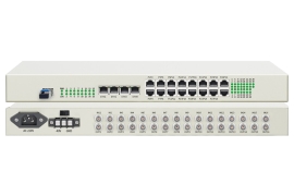 PCM综合业务光端机16E1+4千兆隔离网+32电话 单模单纤LC 60公里1对 HN-16E1-4G32L-LC60
