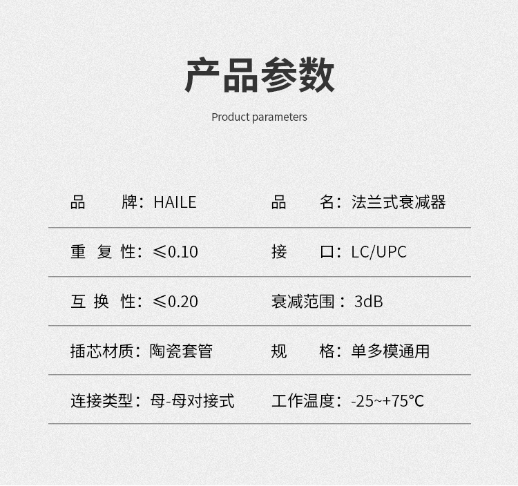 LC/UPC法兰式衰减器 母对母适配器法兰盘 1个装_http://www.haile-cn.com.cn_布线产品_第8张