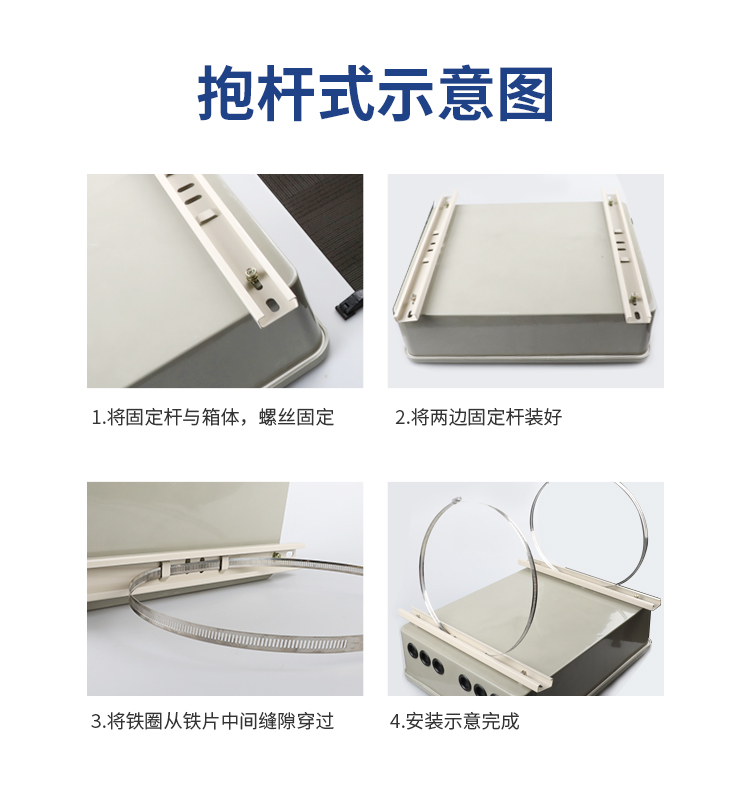 八槽抱杆式分纤箱插片式（可装8个1:8分光器或96芯耦合器式）SMC空箱体_http://www.haile-cn.com.cn_布线产品_第9张