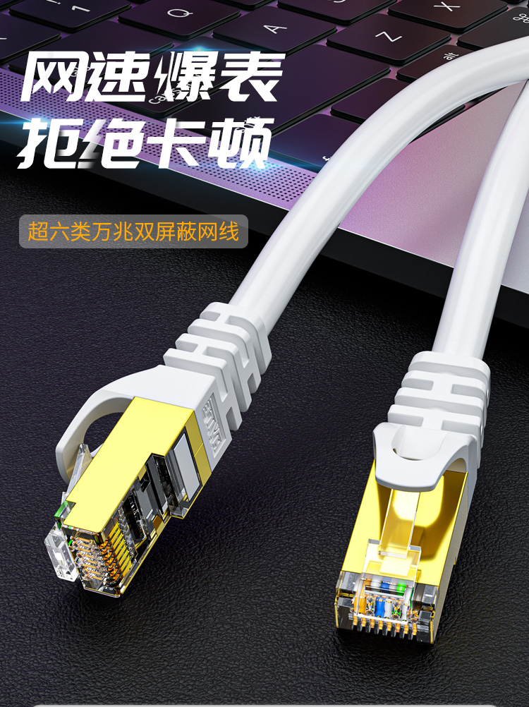 海乐（Haile）高速工程级超六类CAT6A网络跳线 纯无氧铜镀金双屏蔽成品网线 1~20米_http://www.haile-cn.com.cn_铜缆布线_第1张
