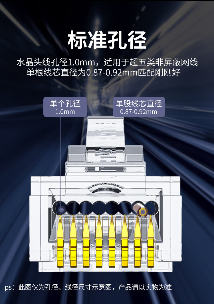 海乐（Haile）超五类穿孔式水晶头镀金网线接头100个装HT-500A_http://www.haile-cn.com.cn_铜缆布线_第6张