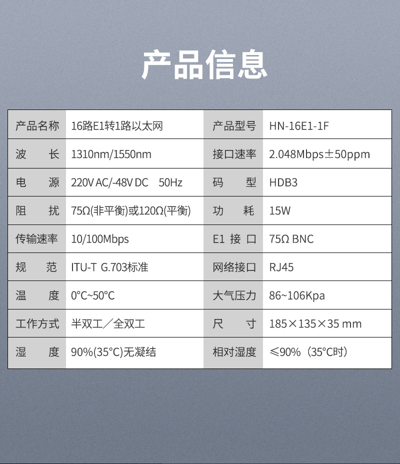 协议转换器 1-16路E1（2M）转1个以太网机架式1对 双电源 HN-16E1-1F_http://www.haile-cn.com.cn_数字光端机_第4张