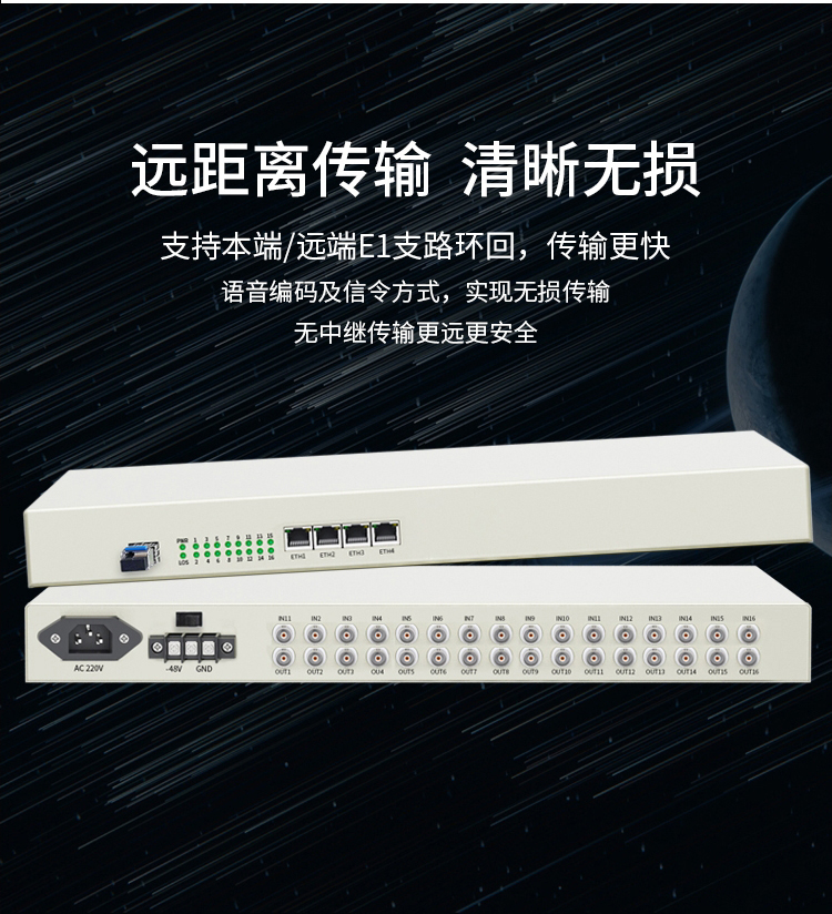 PDH光端机 16E1+4个千兆物理隔离网 16路2M机架式 单模单纤LC接口 60公里1对 HN-16E1-4G-LC60_http://www.haile-cn.com.cn_PDH光端机_第5张
