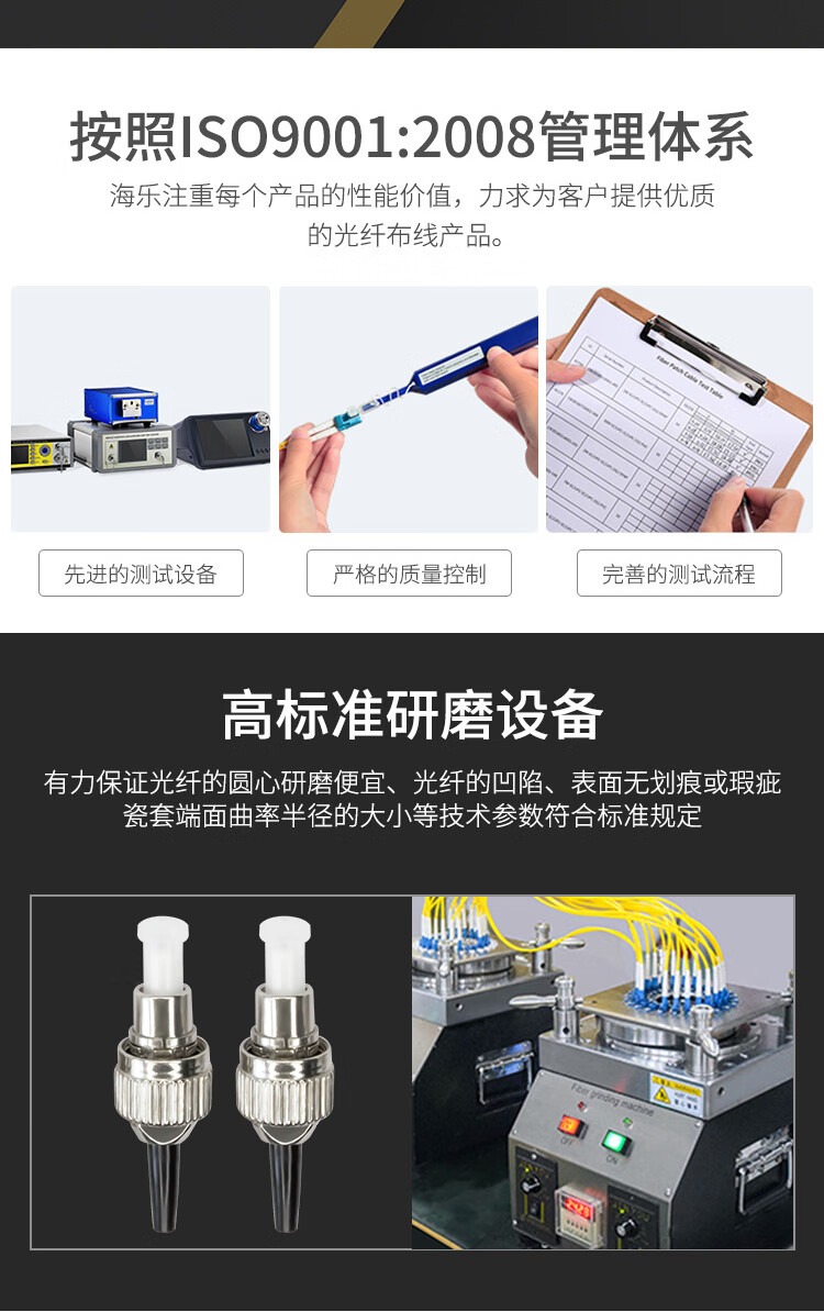 LC电信级单模12芯束装束状尾纤 法兰盘分纤箱ODF配线架专用 HK-1LC-S1.5_http://www.haile-cn.com.cn_布线产品_第5张