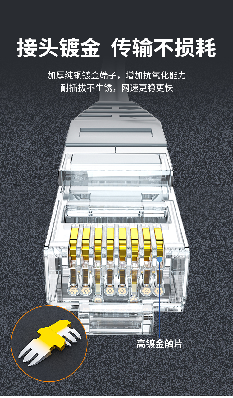 海乐（Haile）六类屏蔽网线国标网络跳线单屏蔽跳线HK-518C-3M 50U镀金 黄色 1~20米_http://www.haile-cn.com.cn_布线产品_第5张
