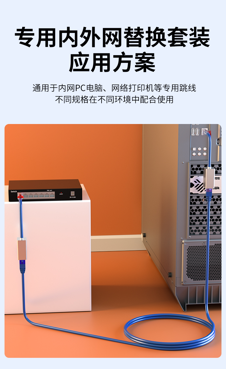 HAILE海乐内外网专网非屏蔽替换 蓝色套装HT-SFF 转接头*2 跳线*1_http://www.haile-cn.com.cn_专网非屏蔽产品_第3张