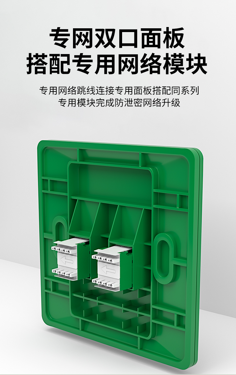 HAILE海乐 内外网专网非屏蔽换套装（双口面板）绿色HT-SFD2_http://www.haile-cn.com.cn_专网非屏蔽产品_第4张