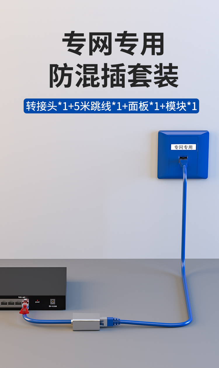 HAILE海乐内外网专网屏蔽替换套装（单口面板）HP-SF2蓝_http://www.haile-cn.com.cn_专网屏蔽产品_第1张