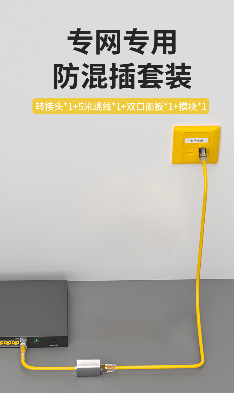 HAILE海乐内外网专网屏蔽转换套装（双口单配面板）HP-SF3黄_http://www.haile-cn.com.cn_专网屏蔽产品_第1张