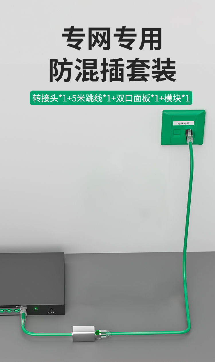 HAILE海乐 内外网专网屏蔽转换套装（双口单配面板）HP-SF3绿_http://www.haile-cn.com.cn_专网屏蔽产品_第1张