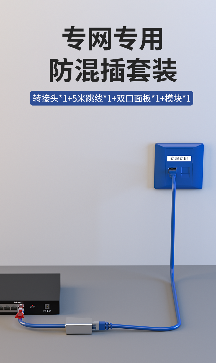 HAILE海乐内外网专网屏蔽转换套装（双口单配面板）HP-SF3蓝_http://www.haile-cn.com.cn_专网屏蔽产品_第1张