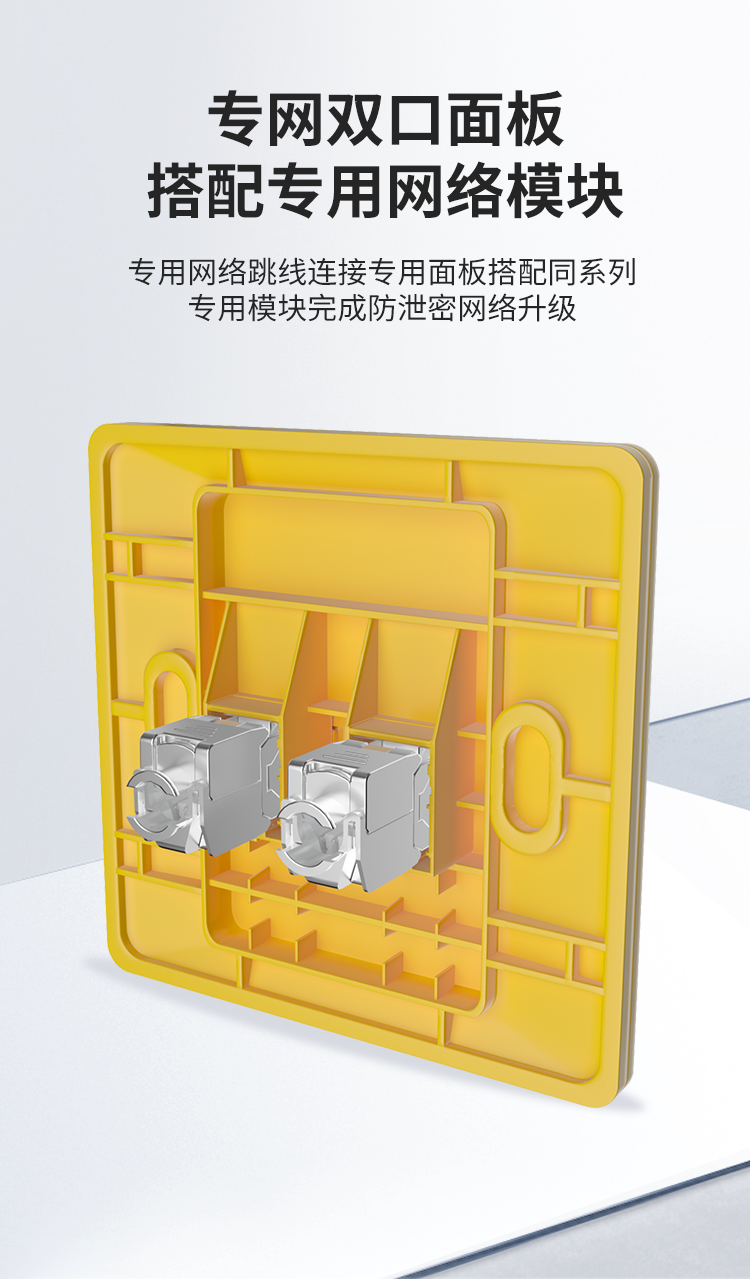 HAILE海乐 内外网专网屏蔽转换套装满配（双口面板）HP-SF4黄_http://www.haile-cn.com.cn_专网屏蔽产品_第4张
