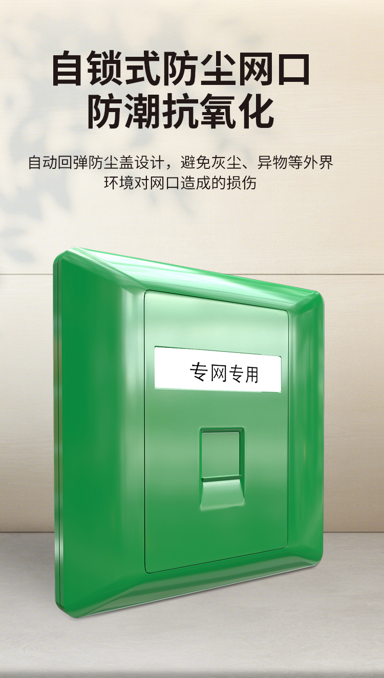 HAILE海乐内外网专网非屏蔽转换单口面板模块绿色套装_http://www.haile-cn.com.cn_专网非屏蔽产品_第2张